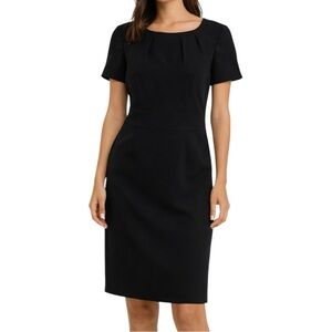 NWT Basler Black Pleated Neck Sheath Dress Classic Career GR 36 US 6 See Chart